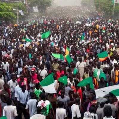 La Rivolta Nigeriana del 2011: Un Manifestante Contro La Corruzione e la Disuguaglianza Sociale,